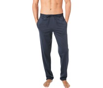 Pyjamahose Baumwolle black iris