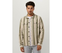 Cast Iron Herren Hemden Long Sleeve Shirt Sanborn Twill Stripe - Beige