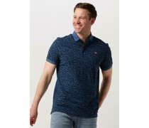 Pme Legend Herren Polos & T-Shirts Short Sleeve Polo Fine Pique All Over Print - Blau