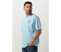 Edwin Herren Polos & T-Shirts Sunset On Mt Fuji Ts Single Jersey - Hellblau