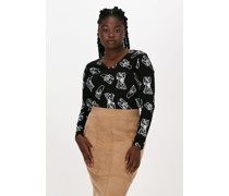 Jansen Amsterdam Damen Tops & T-Shirts Top V-neck - Schwarz