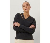 Vanilia Damen Tops & T-Shirts V-neck Cutout Texture Top - Grau