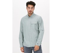 Cast Iron Herren Hemden Long Sleeve Shirt Relaxed Fit Soft Chambray - Minze