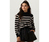 Notre-v Damen Pullover Stripe Knit Sweater - Schwarz