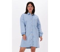 Na-kd Damen Kleider Raw Edge Denim Dress - Blau