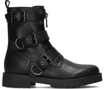 Omoda Damen Biker Boots Lein-028 - Schwarz