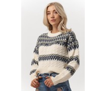 Scotch & Soda Damen Pullover Fair Isle Knitted Cable Pullover - Nicht-gerade Weiss
