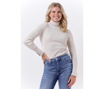 Calvin Klein Damen Pullover Ck Tight Roll Neck Sweater - Beige