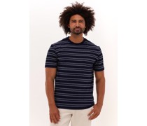 Anerkjendt Herren Polos & T-Shirts Akkikki Curve Stripe Tee - Dunkelblau