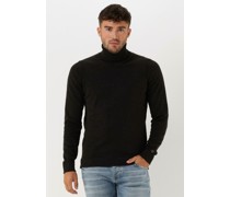 Cast Iron Herren Pullover & Cardigans Turtleneck Cotton Heather Plated - Schwarz