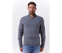Calvin Klein Herren Pullover Superior Wool Quarter Zip - Grau