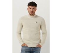Purewhite Herren Pullover & Cardigans Jaquard Mockneck With Triangle Badge On Chest - Nicht-gerade Weiss