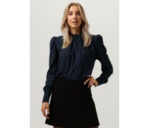 Vanilia Damen Blusen Viscose Dot Bow Blouse - Dunkelblau