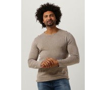 Purewhite Herren Pullover Flat Knitted Shirt With Small Logo On Chest - Sand