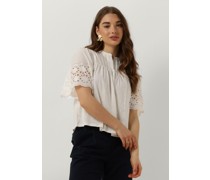 Ruby Tuesday Damen Blusen Salome Blouse With Half Embro Sleeves And Round Neck - Weiß