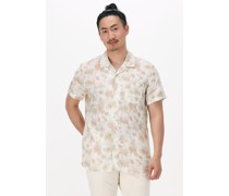 Dstrezzed Herren Hemden Resort Shirt S/s Aqua Palm Linen - Orange