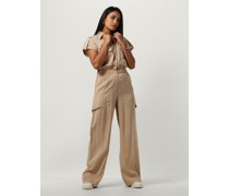 Access Damen Jumpsuits Jumpsuit With Pockets And Tabs - Sand