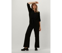 Minus Damen Jumpsuits Laia V-neck 3/4 Sleeve Jumpsuit - Schwarz