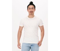 Cast Iron Herren Polos & T-Shirts Short Sleeve R-neck Organic Cotton Slub Essential - Weiß