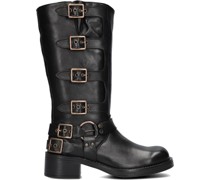 Omoda Damen Biker Boots D638 - Schwarz