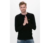 Lyle & Scott Herren Pullover Crew Neck Cotton Merino Jumper - Schwarz