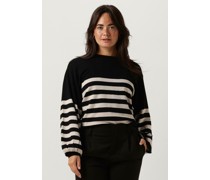 Minus Damen Pullover & Cardigans Perla Striped Knit Pullover - Schwarz