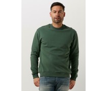 Purewhite Herren Pullover & Cardigans Crewneck With Big Embroidery At Backside - Dunkelgrün