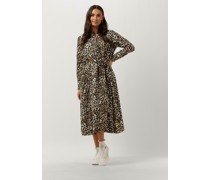 Selected Femme Damen Kleider Slfsalli Ls Midi Dress - Leopard