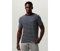 Scotch & Soda Herren Polos & T-Shirts Structured Stripe Pocket T-shirt - Dunkelblau