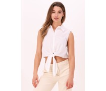 Na-kd Damen Tops & T-Shirts Front Knot Sleeveless Shirt - Weiß
