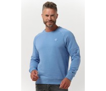 Cast Iron Herren Pullover & Cardigans R-neck Cotton Blend - Blau