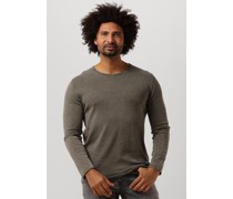Purewhite Herren Pullover Flat Knitted Shirt With Small Logo On Chest - Olive