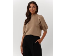 My Essential Wardrobe Damen Tops & T-Shirts The Puff Blouse - Braun