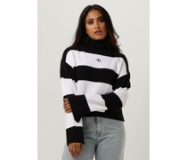 Calvin Klein Damen Pullover Label Chunky Sweater - Schwarz