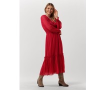 Na-kd Damen Kleider Smocked Detail Ankle Dress - Rot