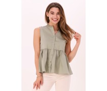 Levete Room Damen Blusen Isla Solid 51 Top - Grün
