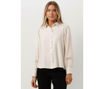 Jansen Amsterdam Damen Blusen W754 Blouse Lace Details And Long Puffsleeves - Weiß