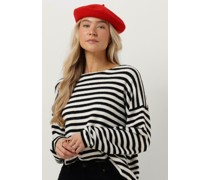 Catwalk Junkie Damen Pullover Kn Soft Stripe - Schwarz