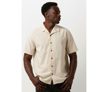 Anerkjendt Herren Hemden Akleo S/s Cot/linen Shirt - Sand