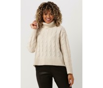 Msch Copenhagen Damen Pullover Rahima Latifa Roll Neckf - Ecru