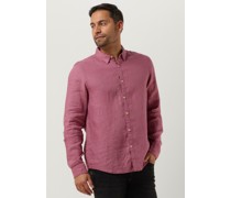 Scotch & Soda Herren Hemden Regular-fit Linen Shirt With Sleeve Roll-up - Rosa