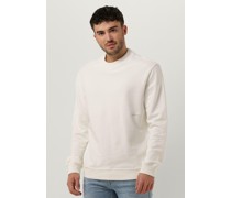 Purewhite Herren Pullover & Cardigans Crewneck With Big Embroidery At Backside - Nicht-gerade Weiss