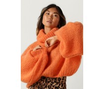 American Dreams Damen Pullover Pepper Roll Neck Cropped - Orange