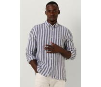 Tommy Hilfiger Herren Hemden Breton Linen Stripe Cf Shirt - Blau/weiß Gestreift