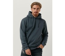 Purewhite Herren Pullover & Cardigans Hoodie With Floral Back Embroidery - Blau