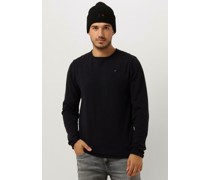 Purewhite Herren Pullover Flat Knitted Shirt With Small Logo On Chest - Anthrazit