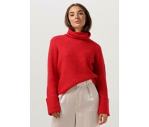 Selected Femme Damen Pullover Slfsia Ras Ls Knit Rollneck - Rot