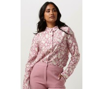 Another Label Damen Blusen Dreiser Flower Shirt L/s - Rosa
