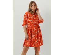 Selected Femme Damen Kleider Slfsirine 3/4 Short Shirt Dress - Orange