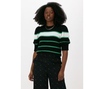 Gestuz Damen Pullover & Cardigans Alpha Ss Striped Pullover - Schwarz